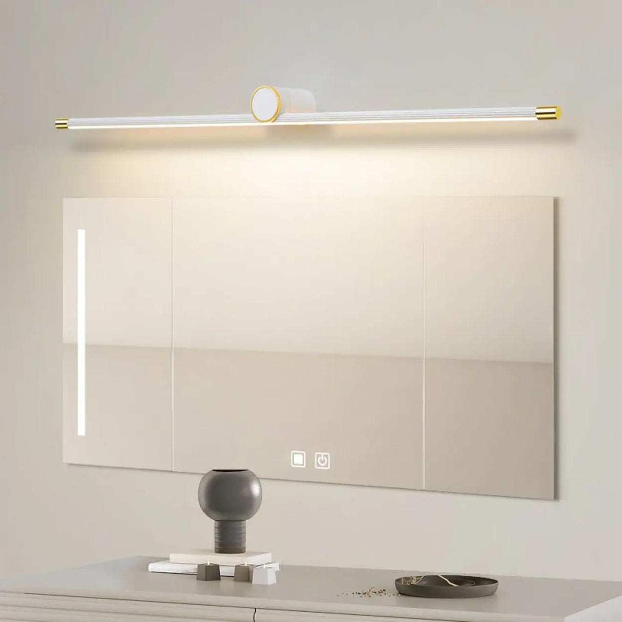 Modern Simple White Linear Bathroom Vanity Light Image - 6
