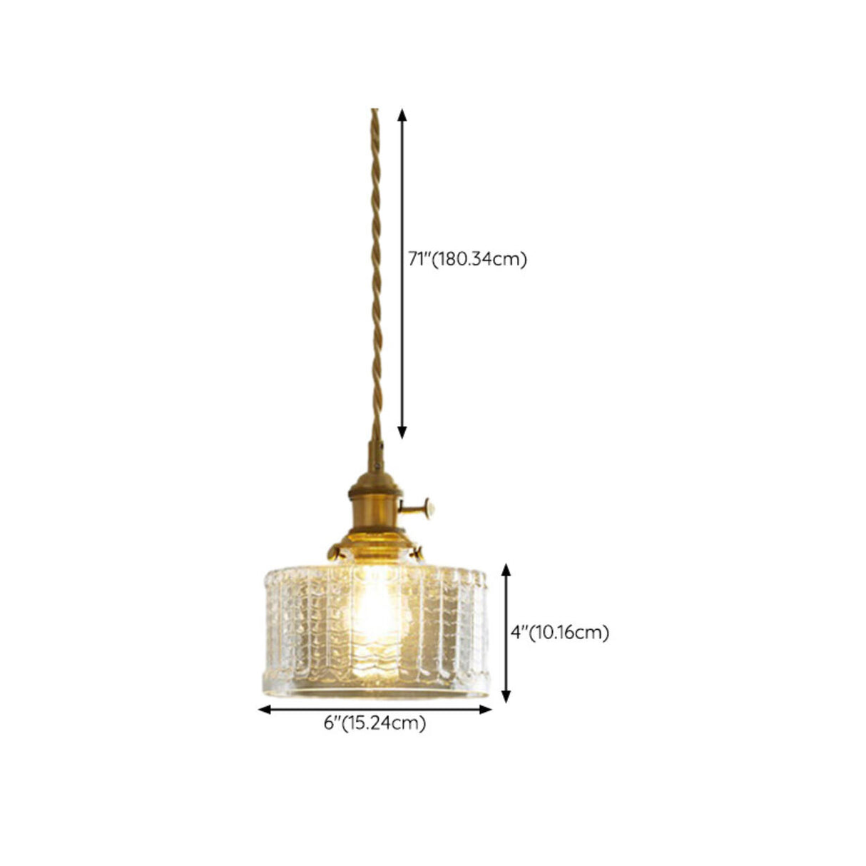 Modern Simplicity Gold Clear Glass Dining Room Pendant Light