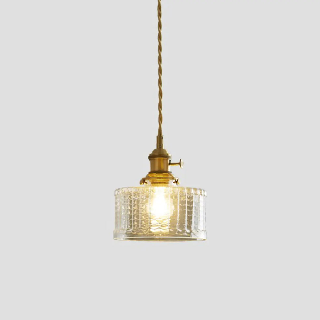 Modern Simplicity Gold Clear Glass Dining Room Pendant Light Image - 2