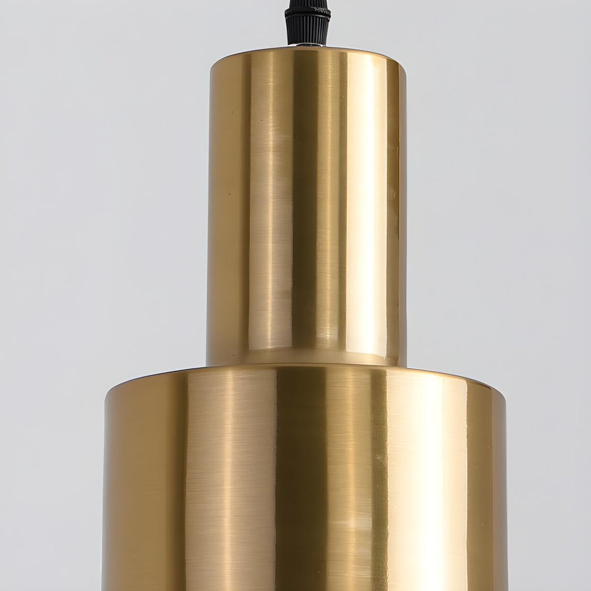 Modern Simplicity Gold Cylinder Metal Pendant Light Image - 6