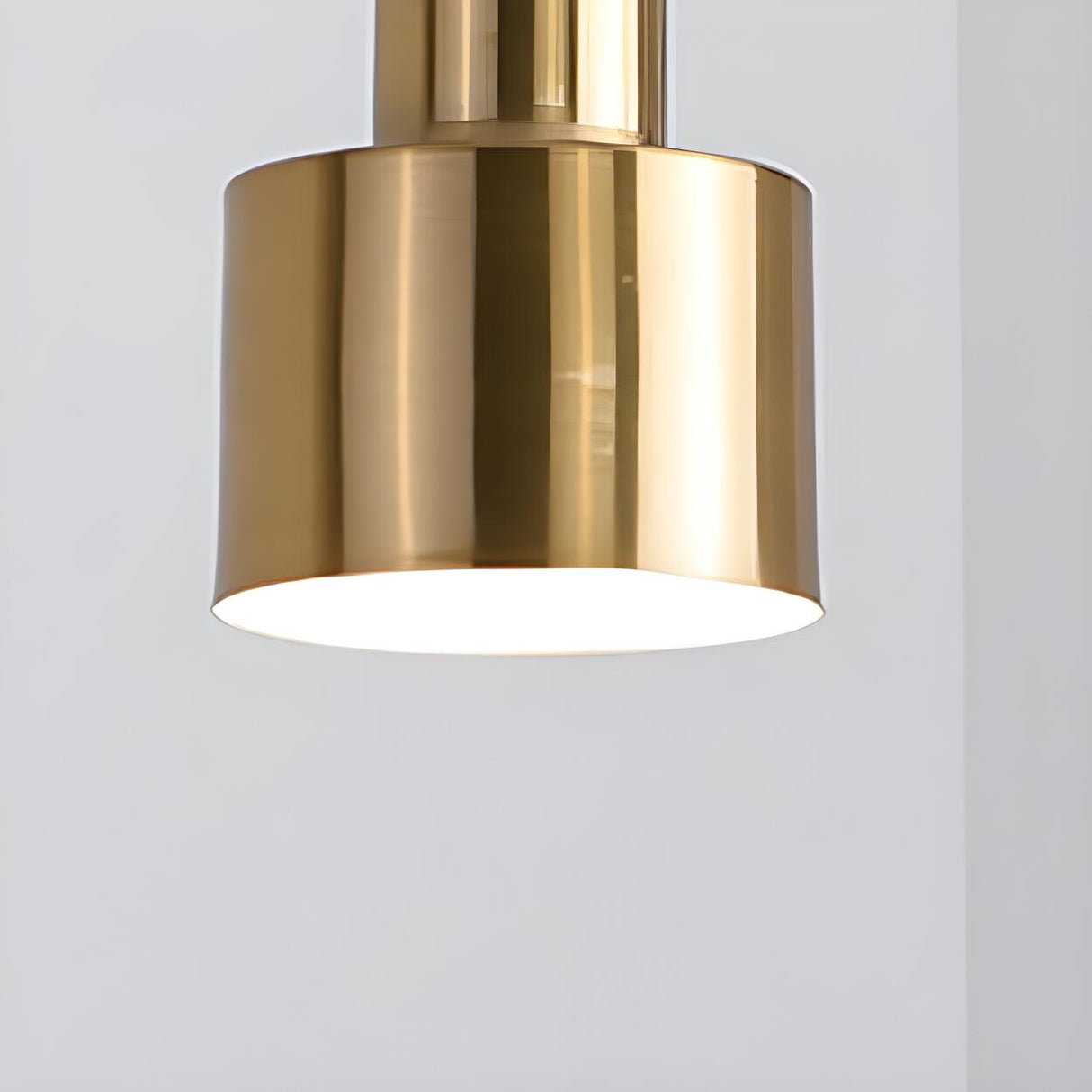 Modern Simplicity Gold Cylinder Metal Pendant Light Image - 7