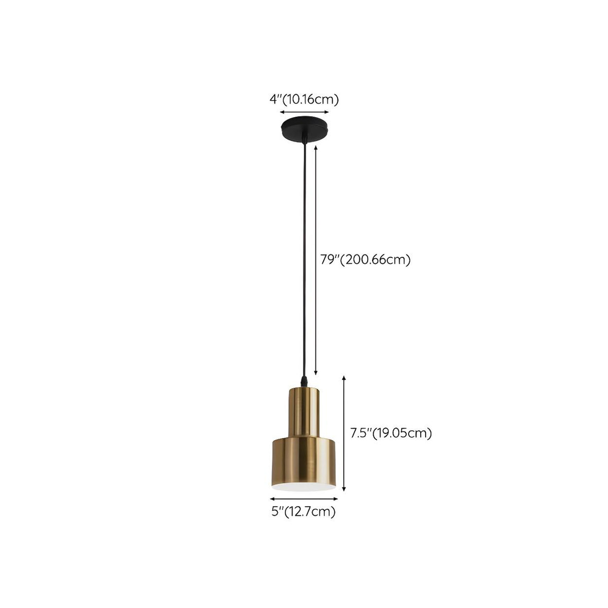 Modern Simplicity Gold Cylinder Metal Pendant Light