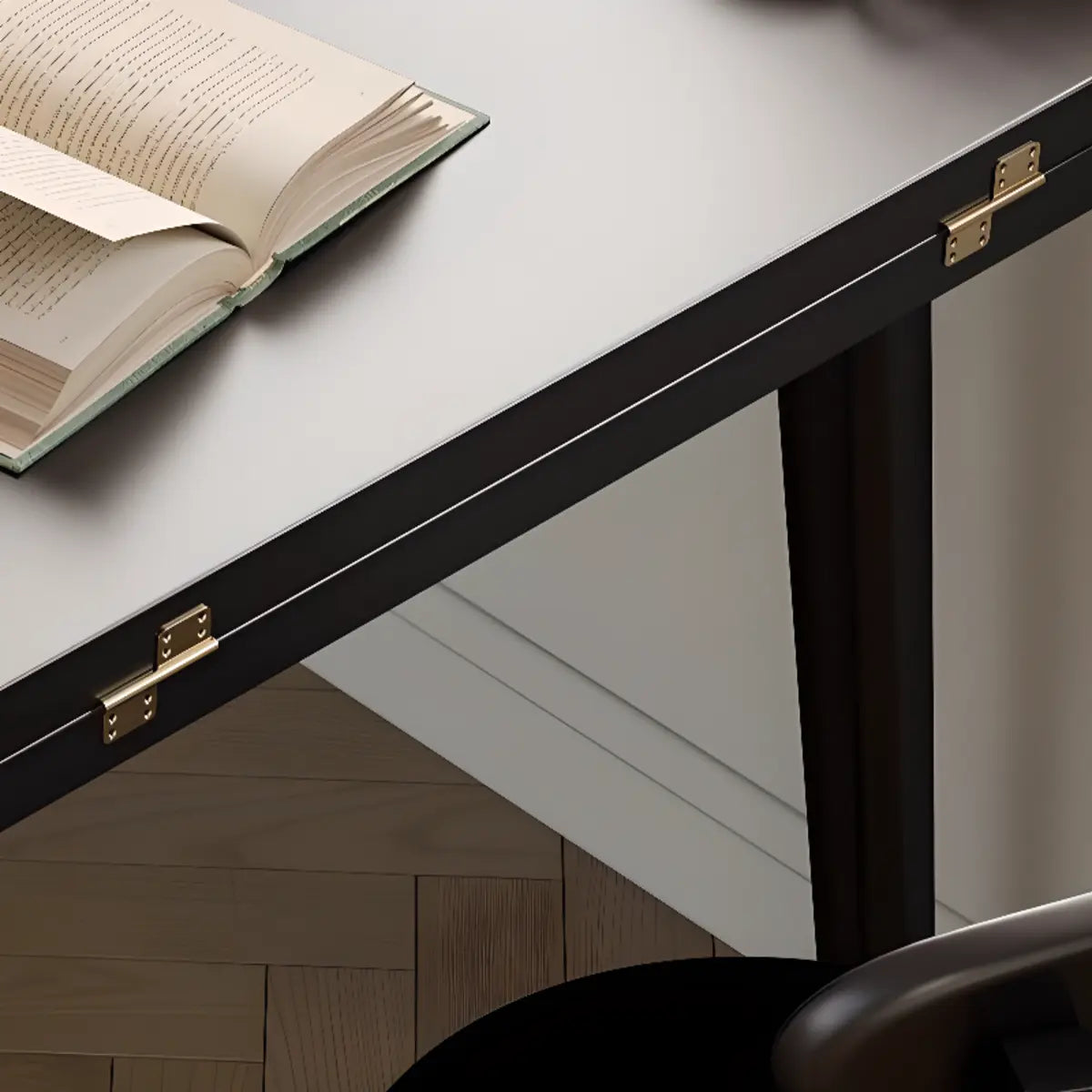 Modern Simplistic Black Round Wood Dining Table Extendable Image - 9