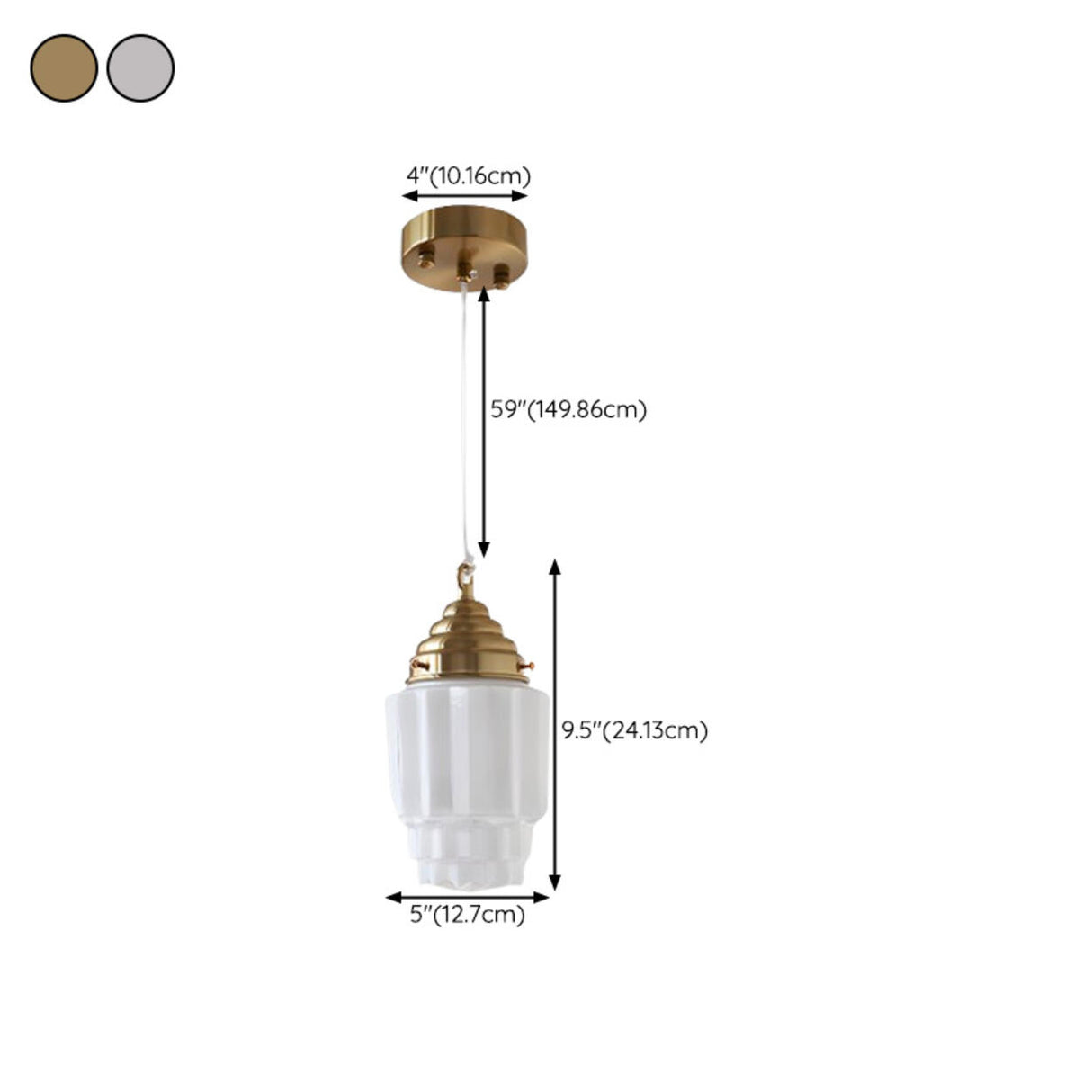 Modern Simplistic Geometric White Glass Pendant Light