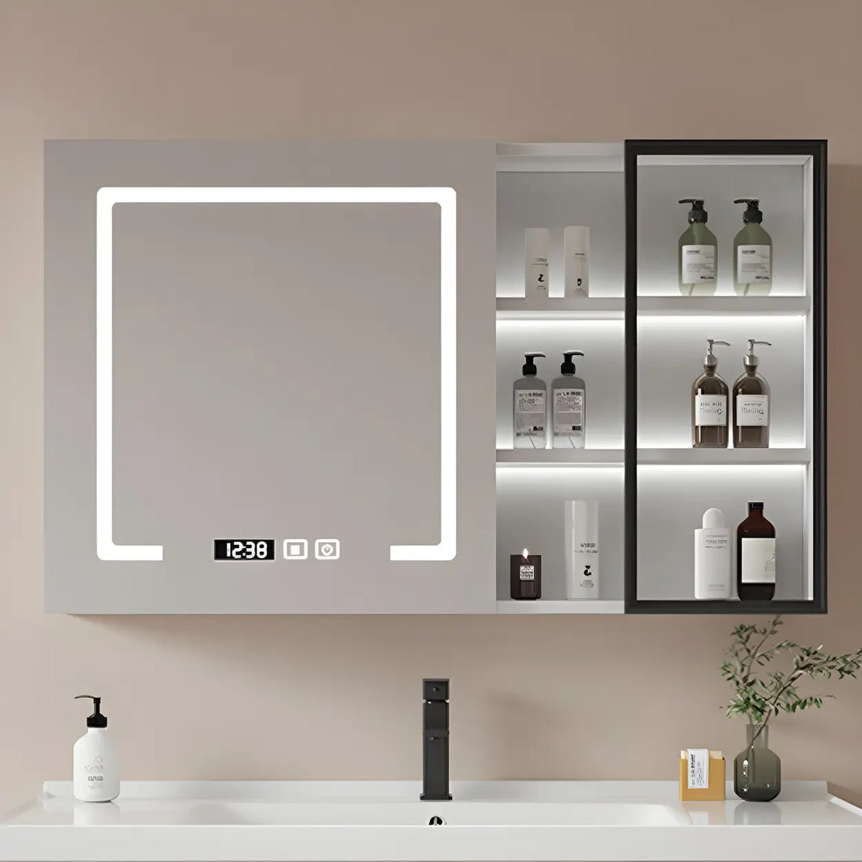Modern Sink Wall Mount Bathroom Vanity Cabinet with Drawers Image - 13