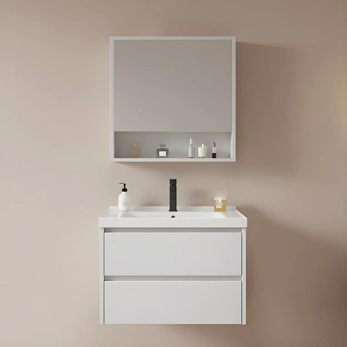 Modern Sink Wall Mount Bathroom Vanity Cabinet with Drawers Image - 14