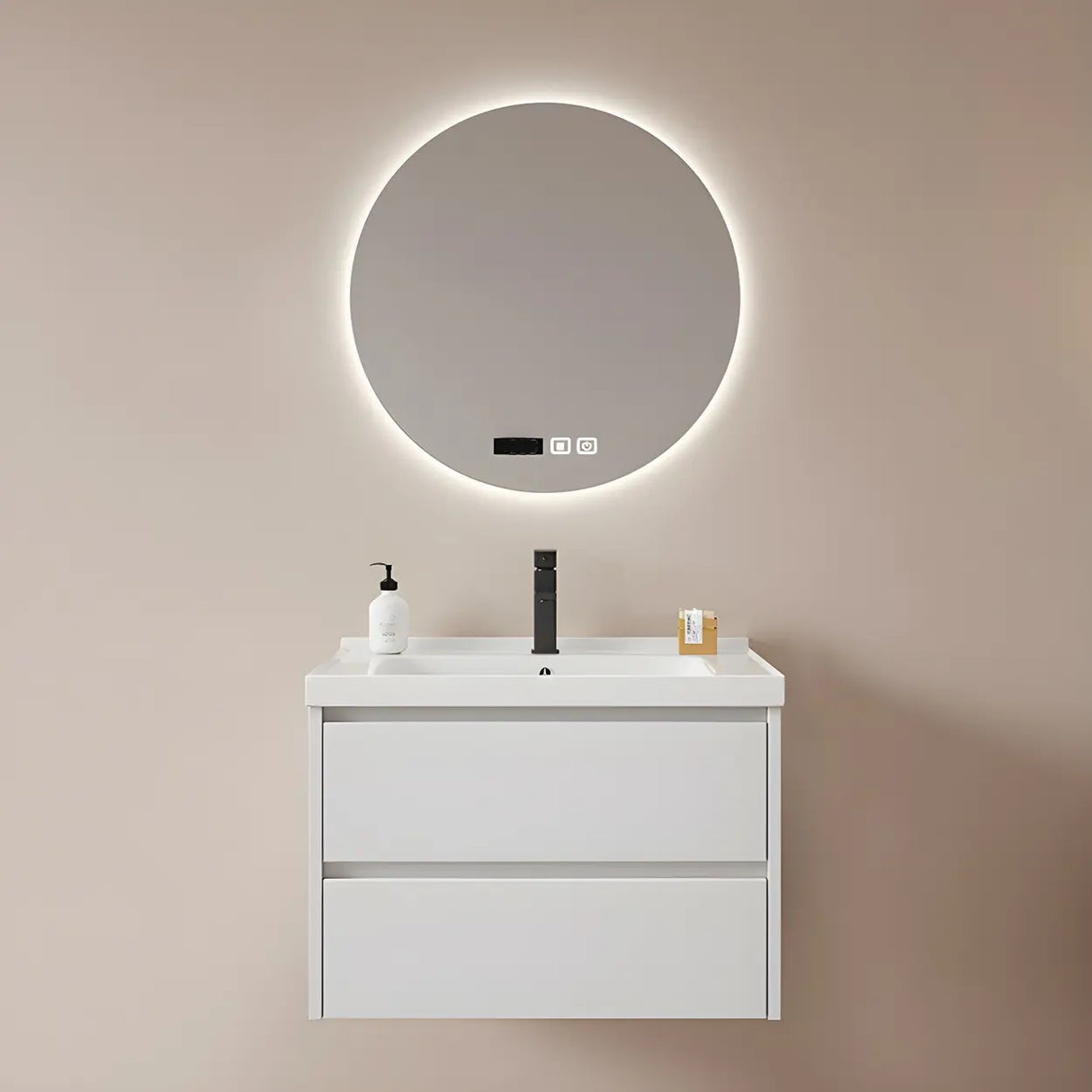 Modern Sink Wall Mount Bathroom Vanity Cabinet with Drawers Image - 2