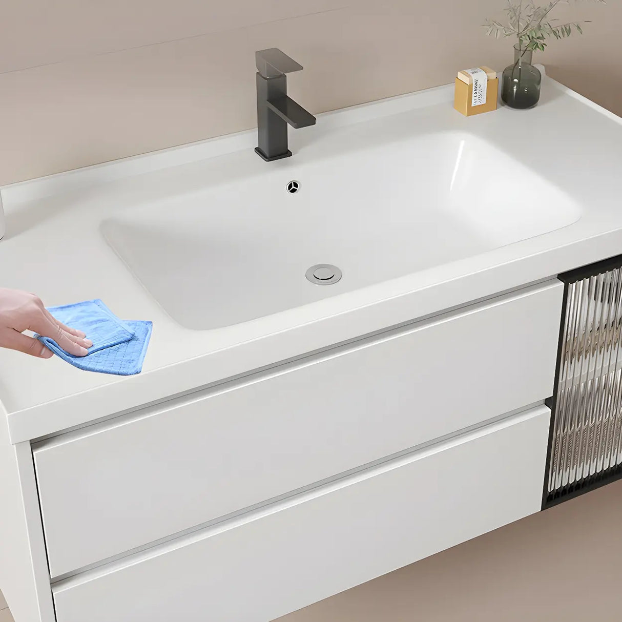 Modern Sink Wall Mount Bathroom Vanity Cabinet with Drawers Image - 20