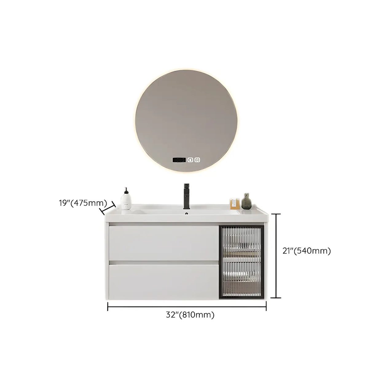 Modern Sink Wall Mount Bathroom Vanity Cabinet with Drawers Image - 27