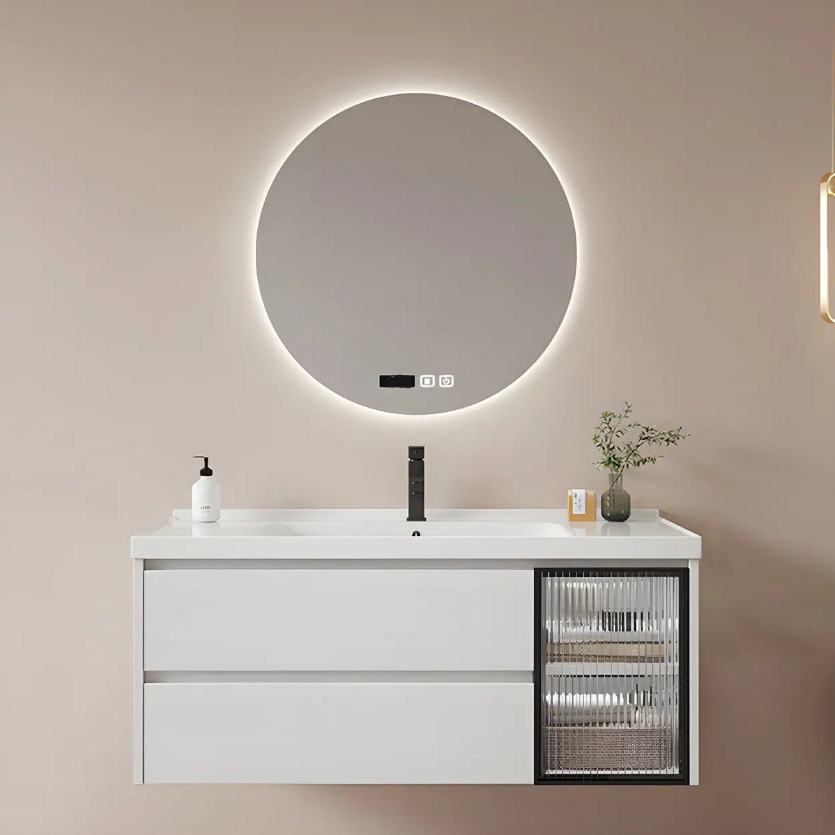 Modern Sink Wall Mount Bathroom Vanity Cabinet with Drawers Image - 5