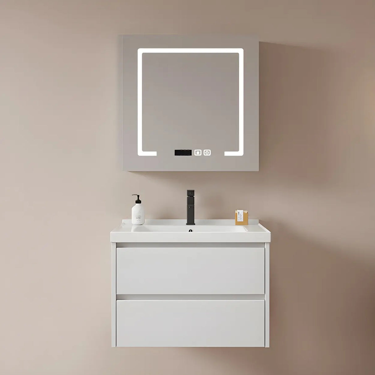 Modern Sink Wall Mount Bathroom Vanity Cabinet with Drawers Image - 8