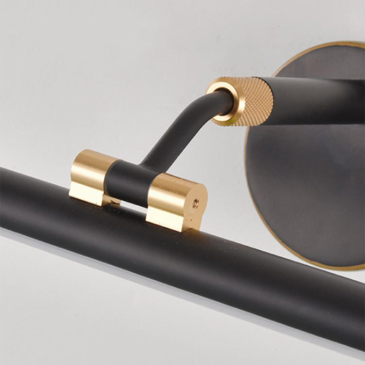 Modern Sleek Black and Gold Cylinder Vanity Light Image - 10