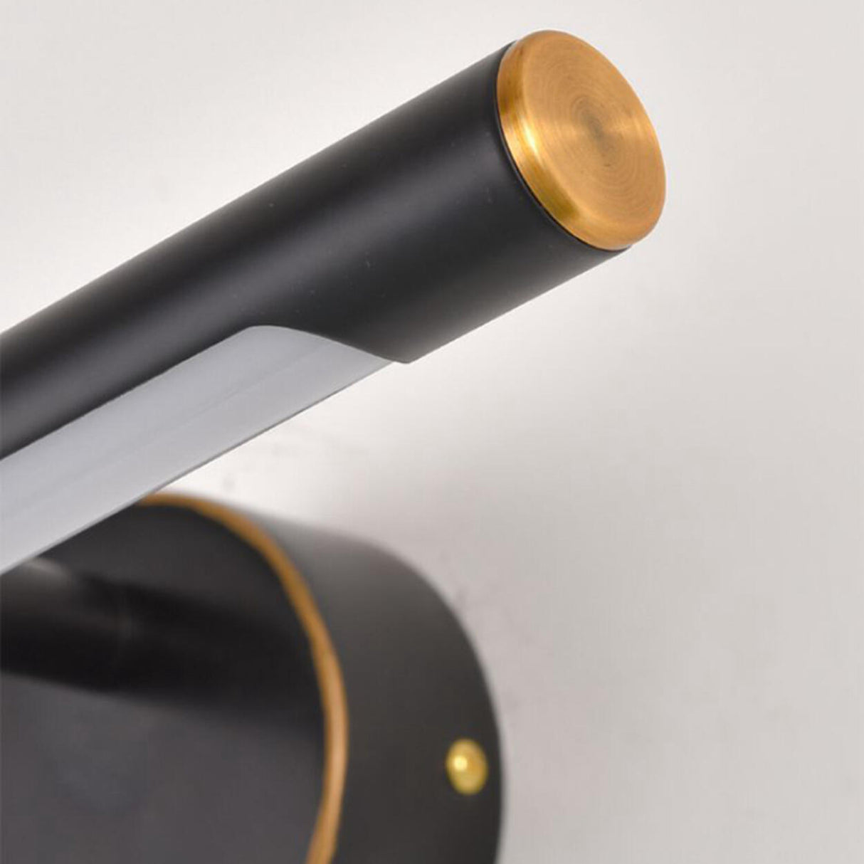Modern Sleek Black and Gold Cylinder Vanity Light Image - 11