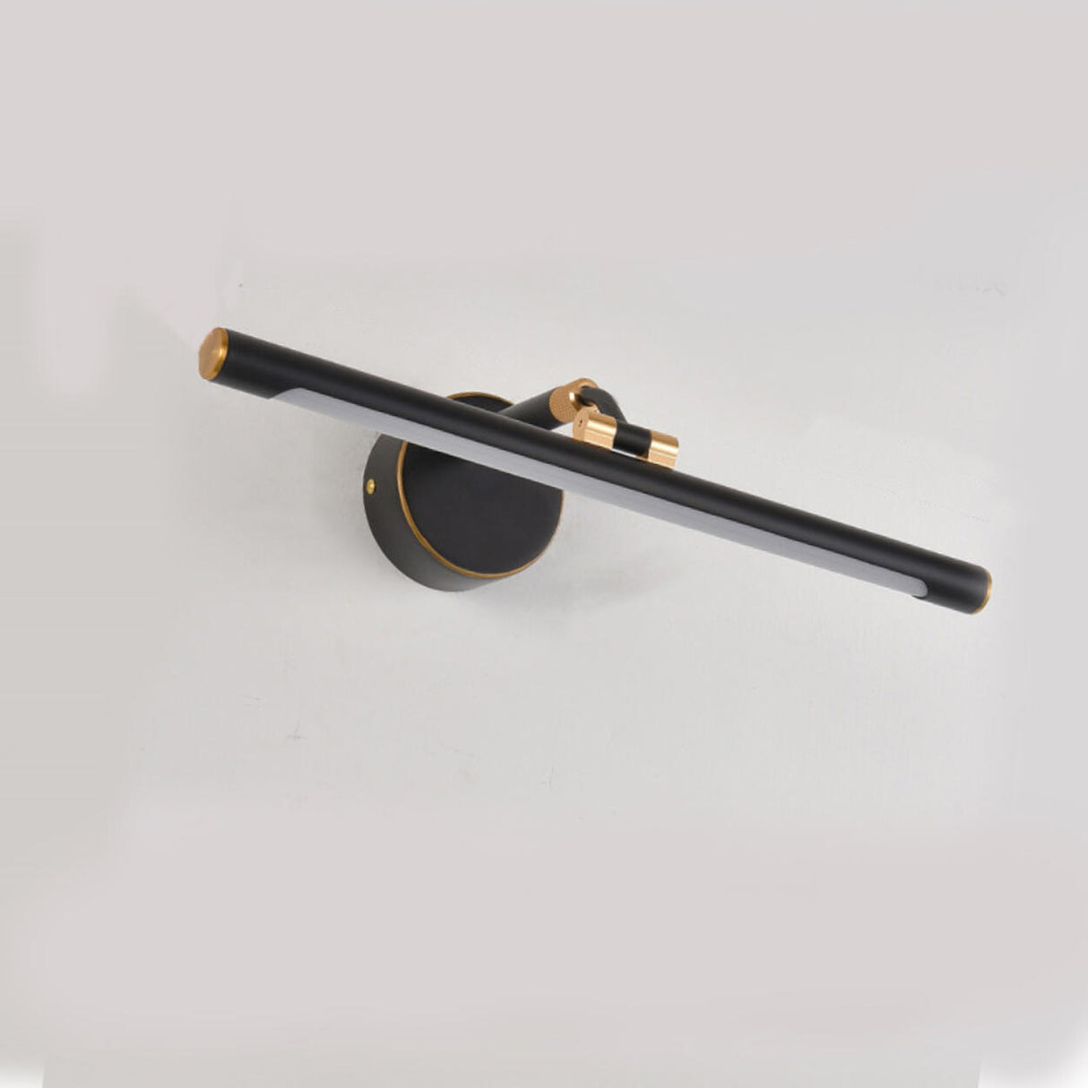 Modern Sleek Black and Gold Cylinder Vanity Light Image - 2