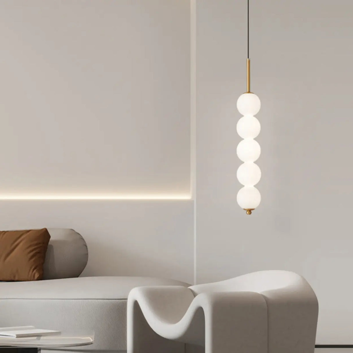 Modern Sleek Multi Globe Glass Bedroom Pendant Light Image - 19