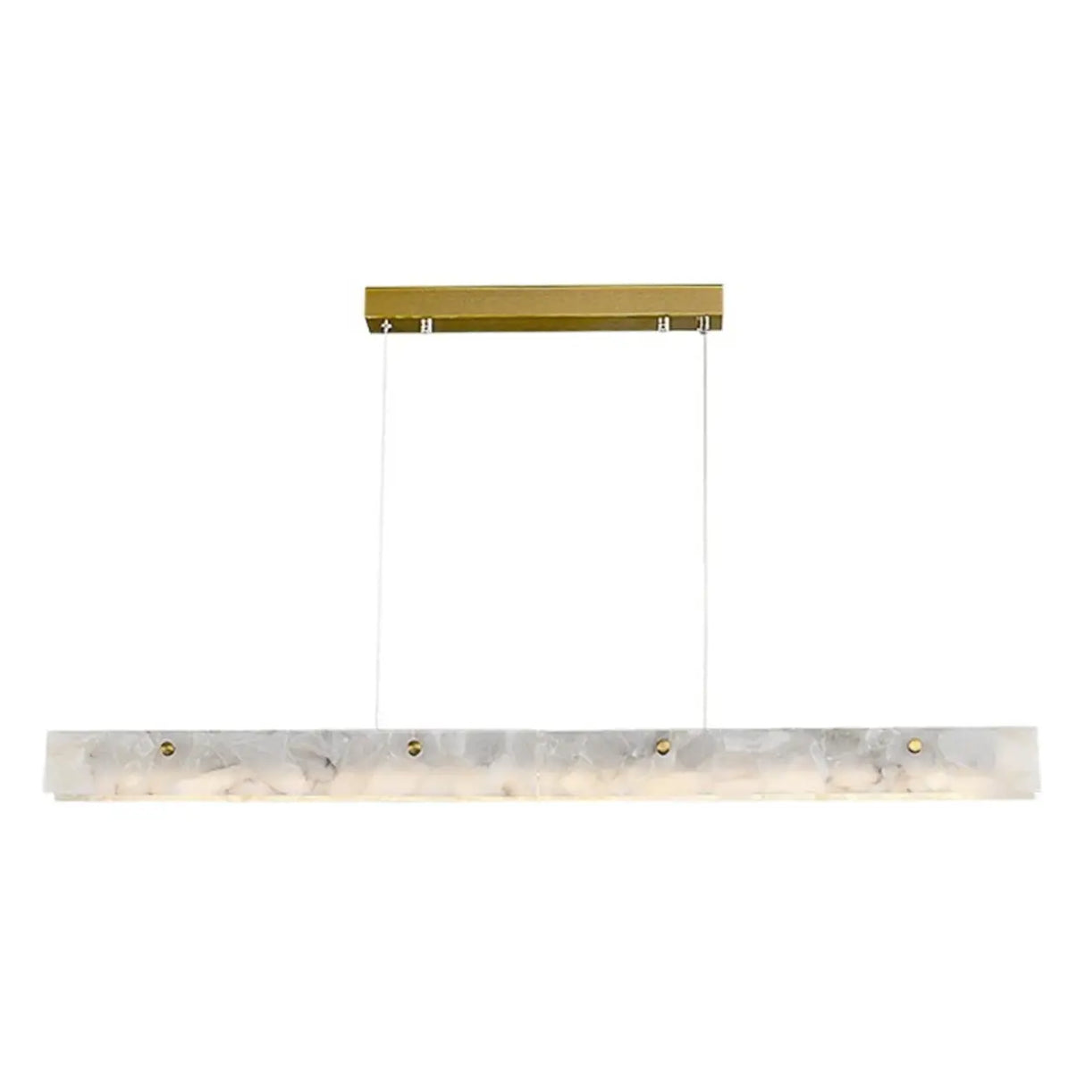 Modern Slim Alabaster Kitchen Island Linear Pendant Light Image - 6