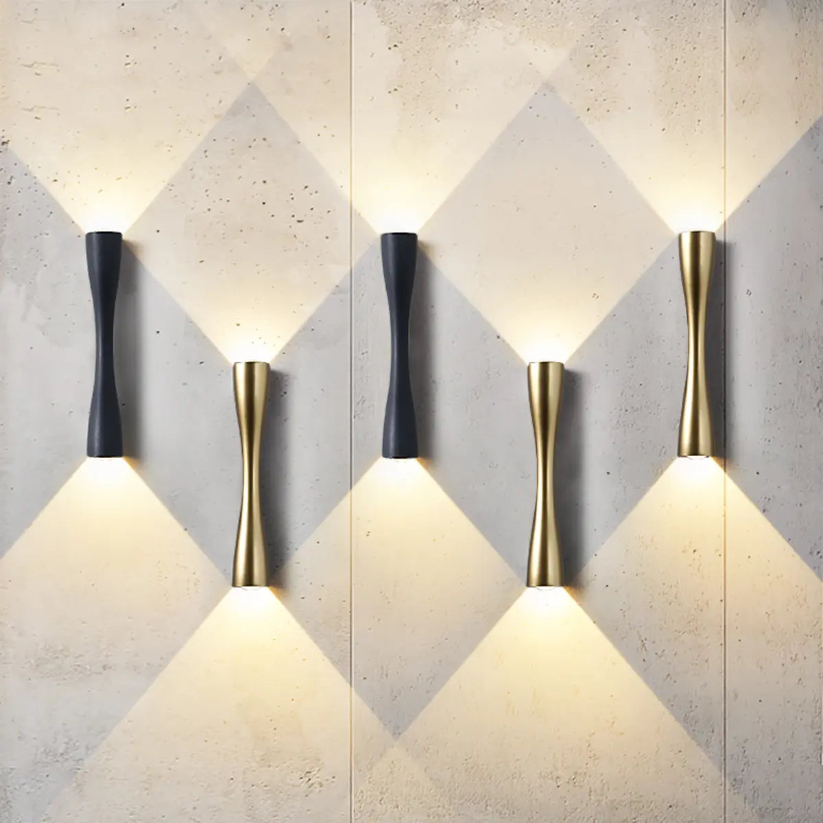 Minimalist Geometric Metal Up Down Wall Sconce Image - 16