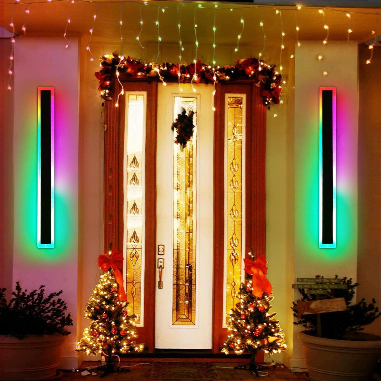 Modern Slim Vertical Outdoor LED Wall Light Image - 4