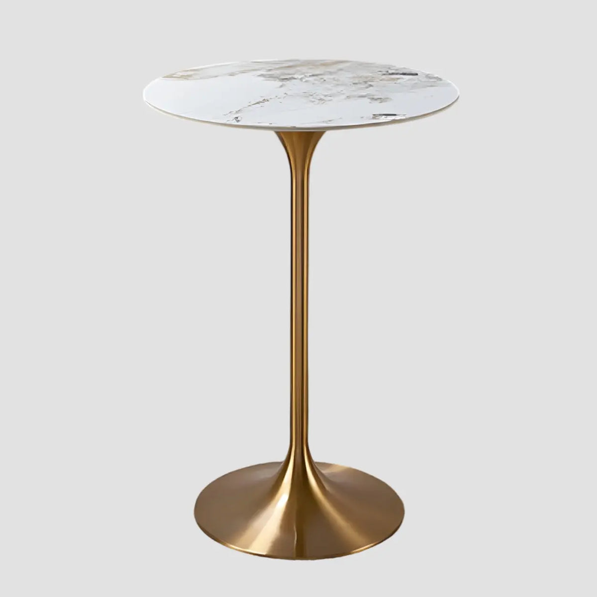 Modern Small Round Scratch Resistant Gold Base Bar Table Image - 2