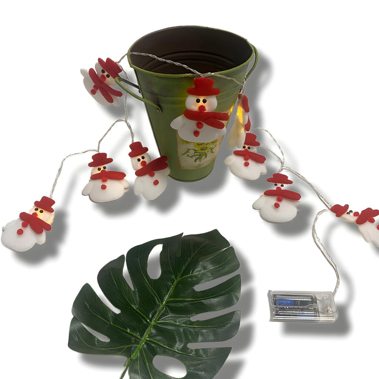 Modern Snowman Plush Doll LED Christmas String Lamp Image - 13