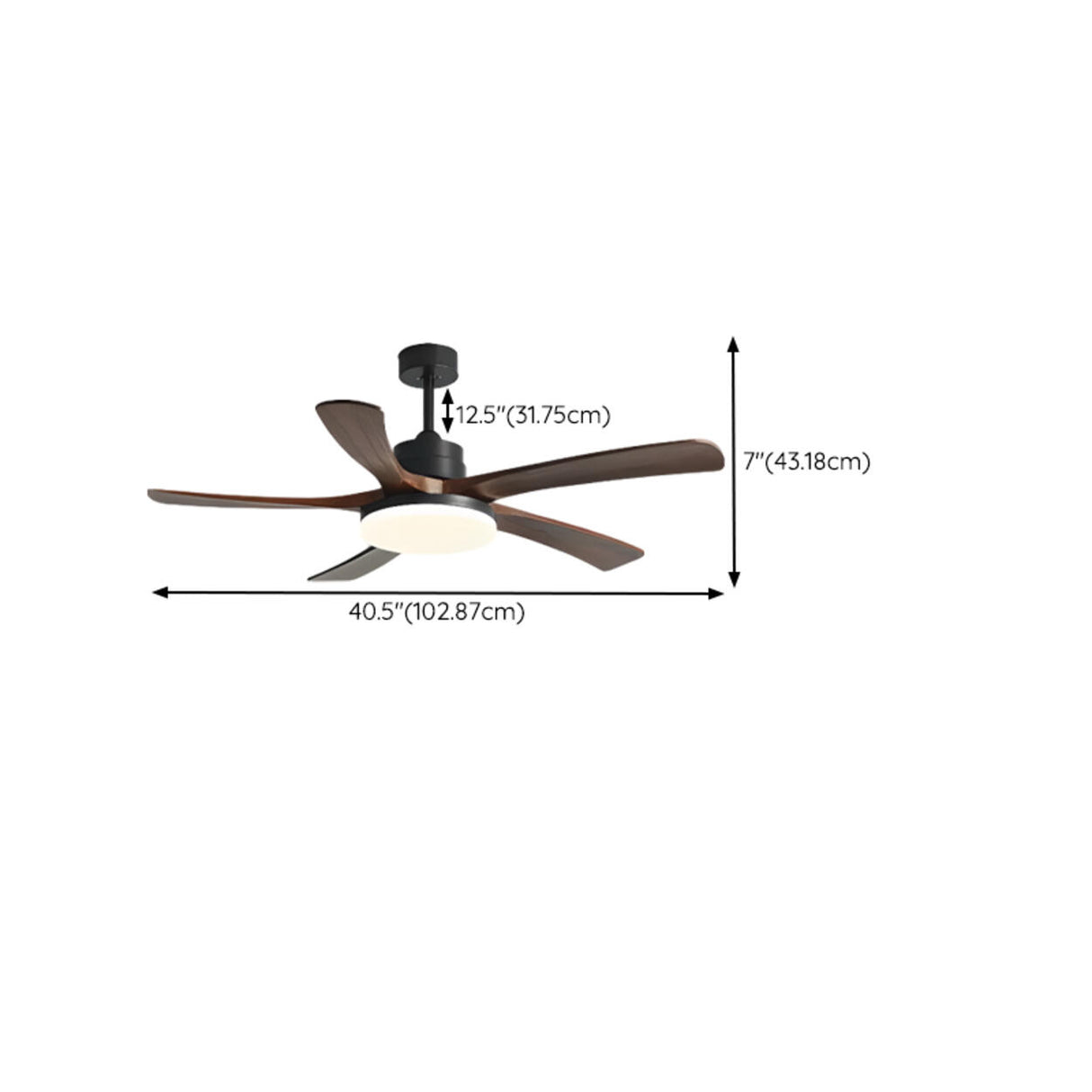 Modern Solid Wood Standard Ceiling Fan with Light