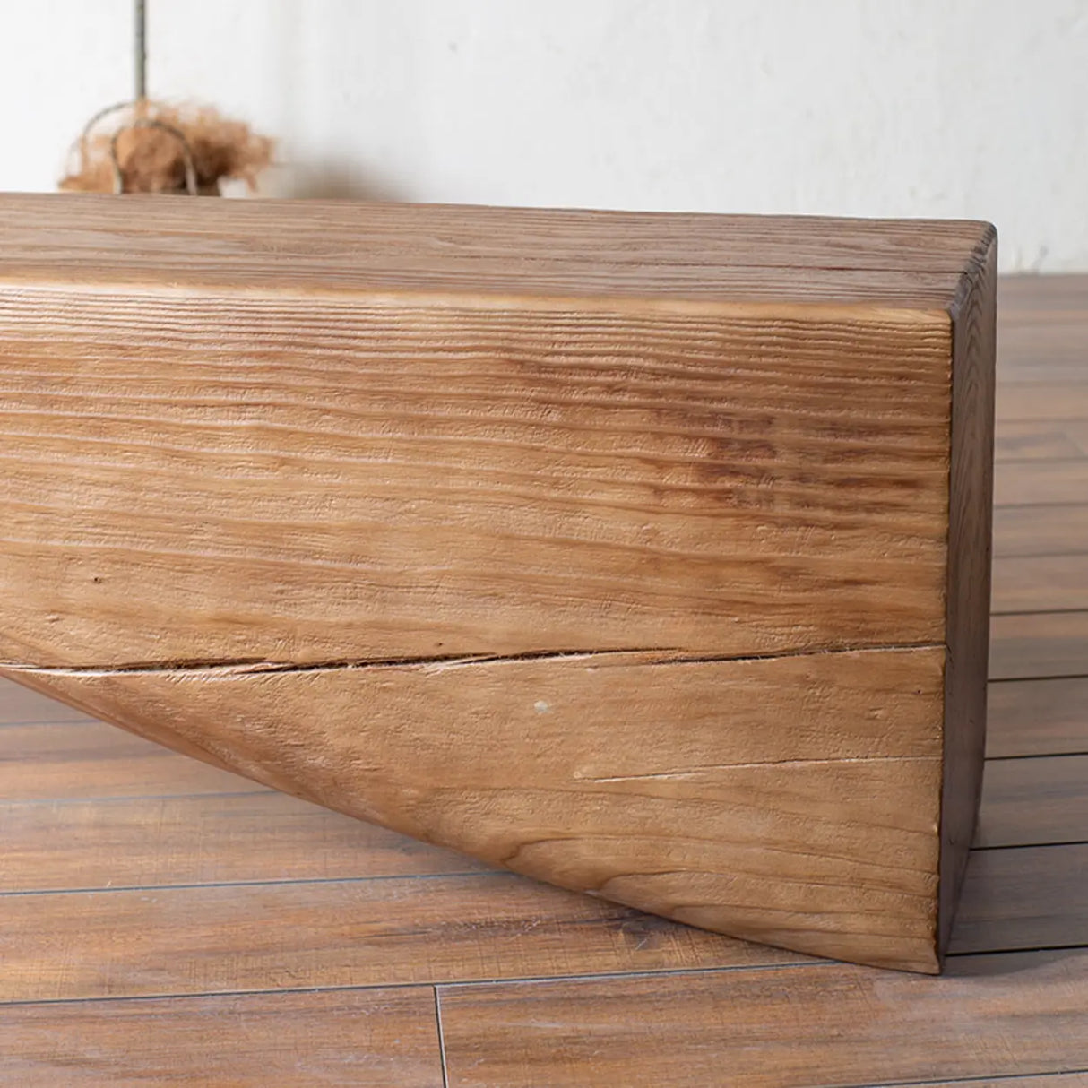 Modern Solid Wood Wave Bench for Home & Office Decor Image - 11