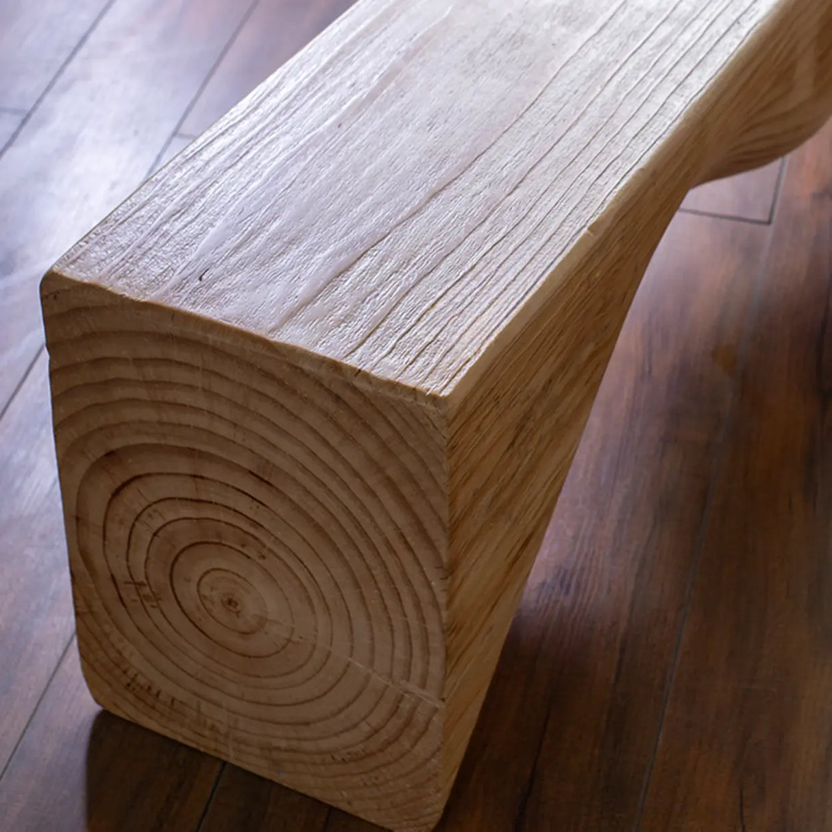 Modern Solid Wood Wave Bench for Home & Office Decor Image - 9