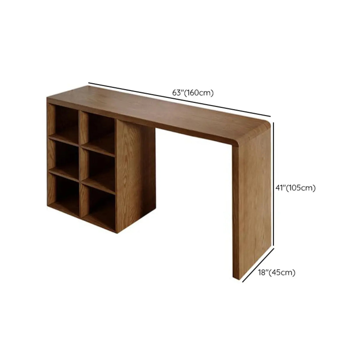 Modern Space-Saving Bar Height Table with Storage Shelves Image - 14