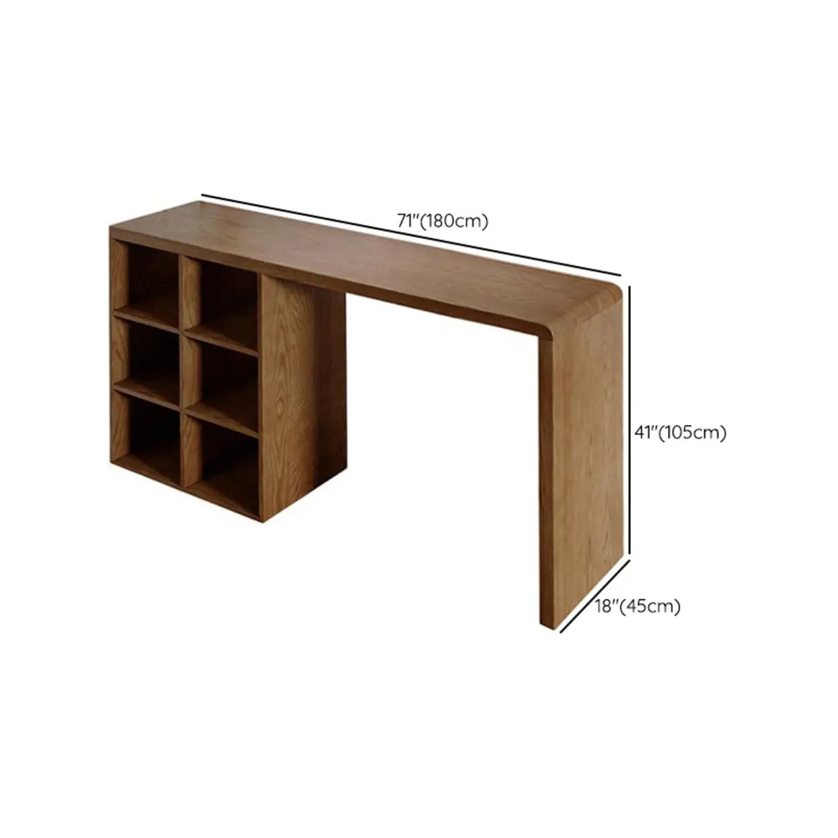Modern Space-Saving Bar Height Table with Storage Shelves Image - 15