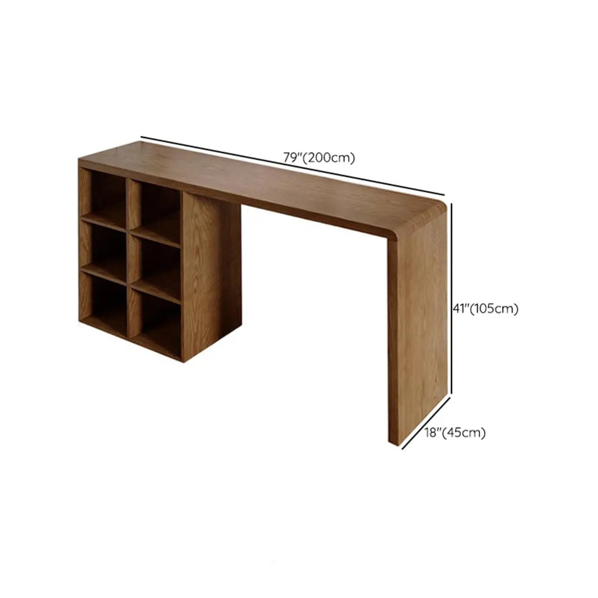 Modern Space-Saving Bar Height Table with Storage Shelves Image - 16