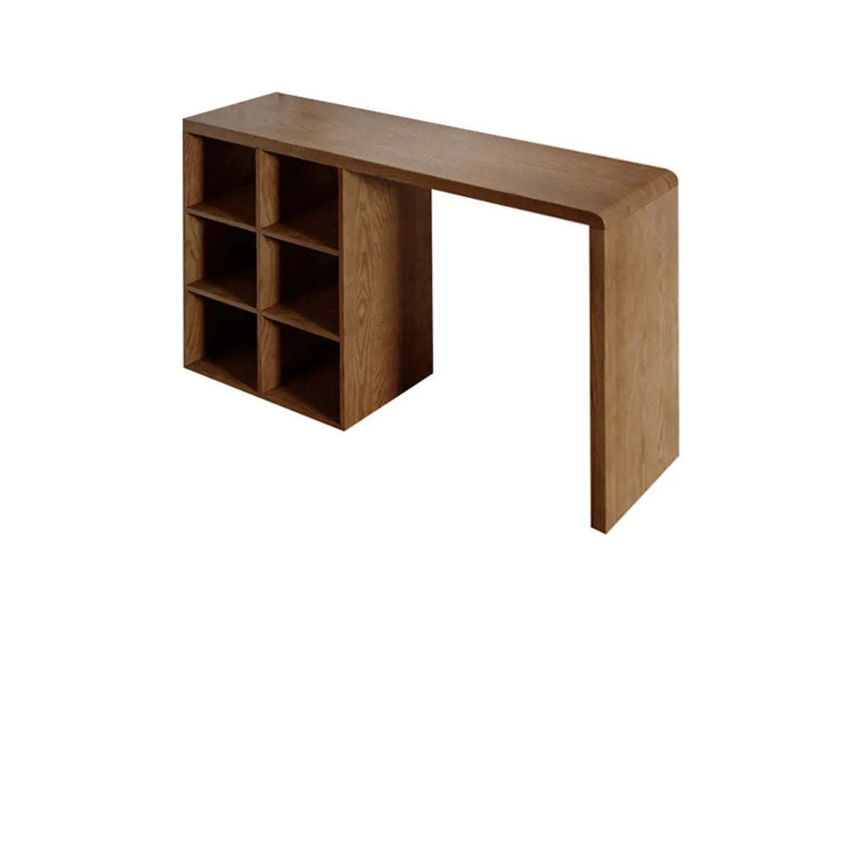 Modern Space-Saving Bar Height Table with Storage Shelves Image - 2