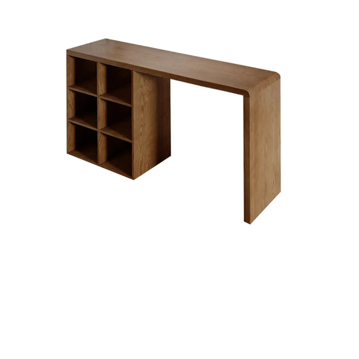 Modern Space-Saving Bar Height Table with Storage Shelves Image - 3