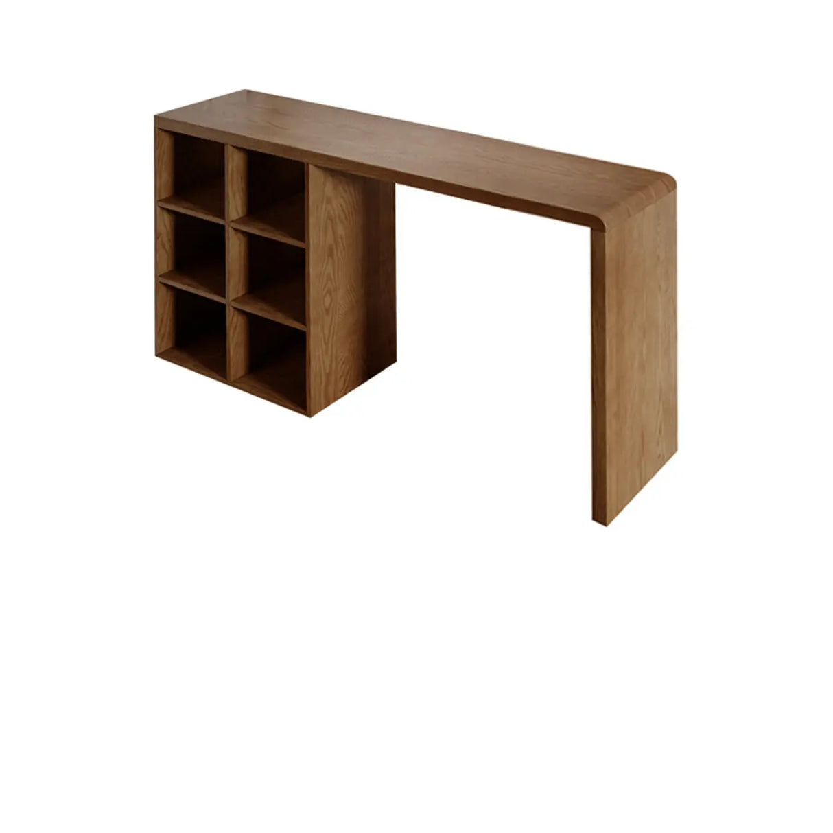 Modern Space-Saving Bar Height Table with Storage Shelves Image - 5