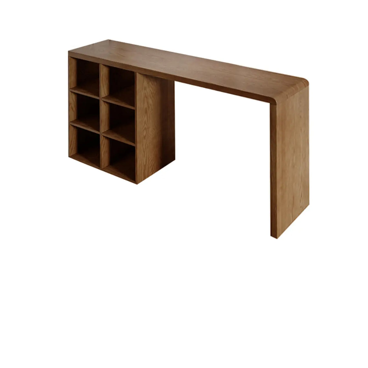 Modern Space-Saving Bar Height Table with Storage Shelves Image - 7