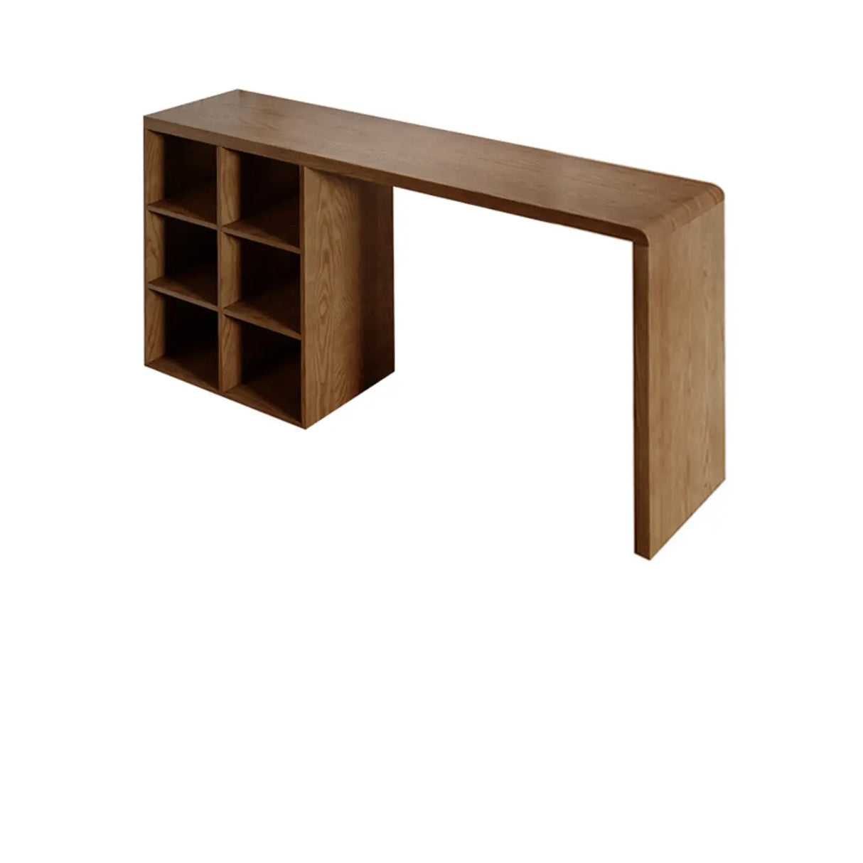 Modern Space-Saving Bar Height Table with Storage Shelves Image - 9