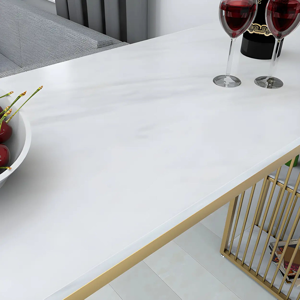 Modern Space-Saving Bar Table with Storage Shelves Image - 9