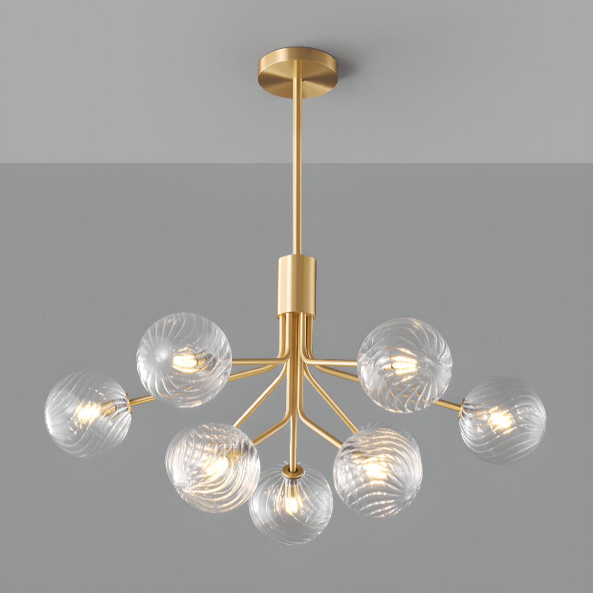 Modern Sputnik Globe Chandelier Adjustable Height Image - 16