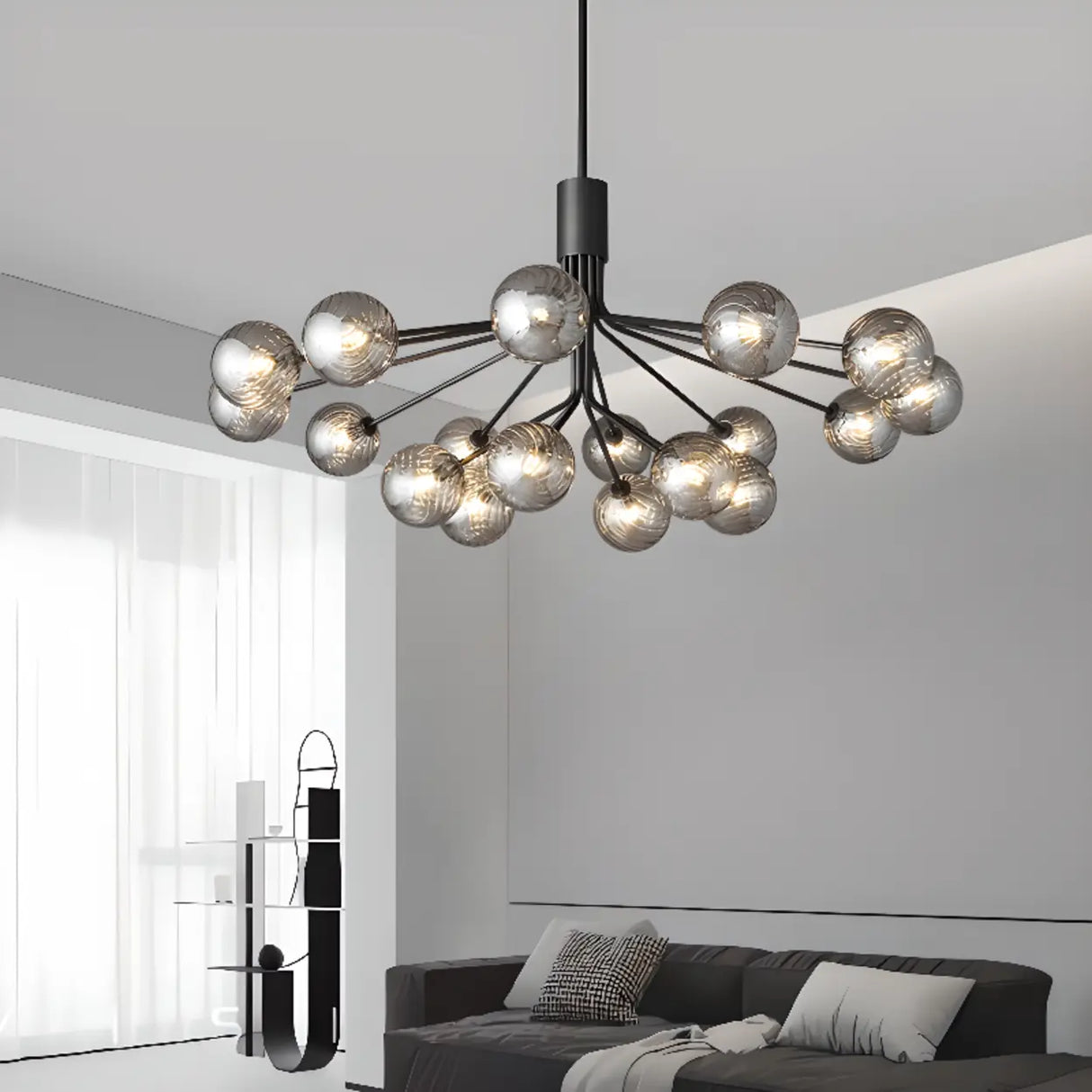 Modern Sputnik Globe Chandelier Adjustable Height Image - 2