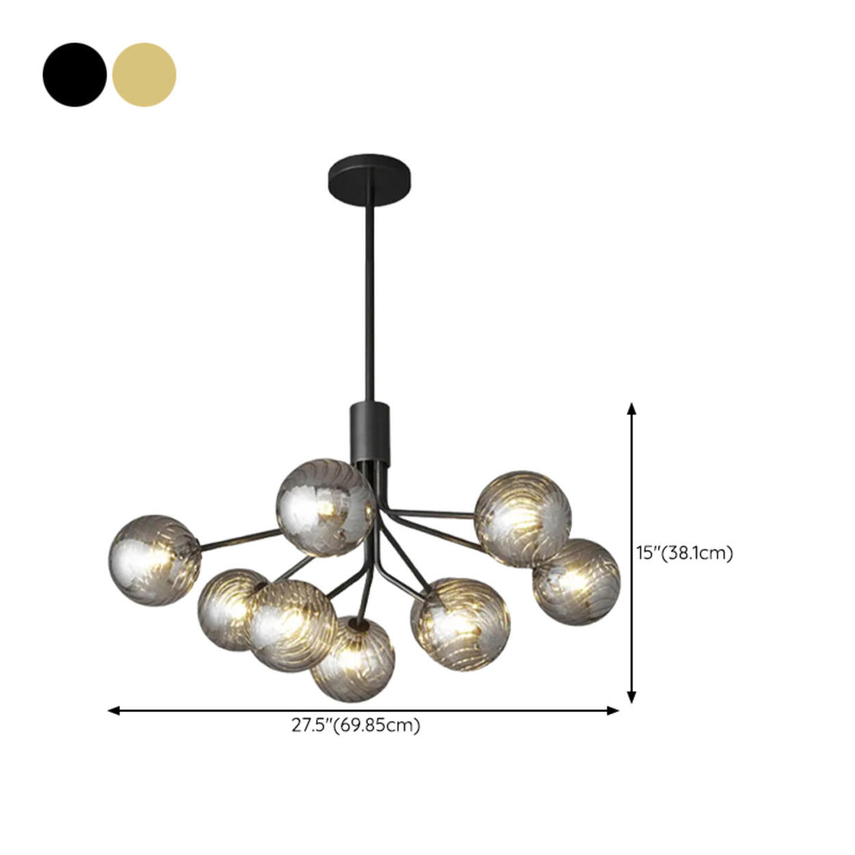 Modern Sputnik Globe Chandelier Adjustable Height