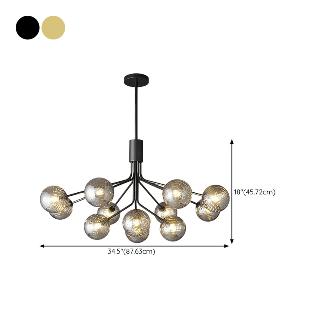 Modern Sputnik Globe Chandelier Adjustable Height Image - 23