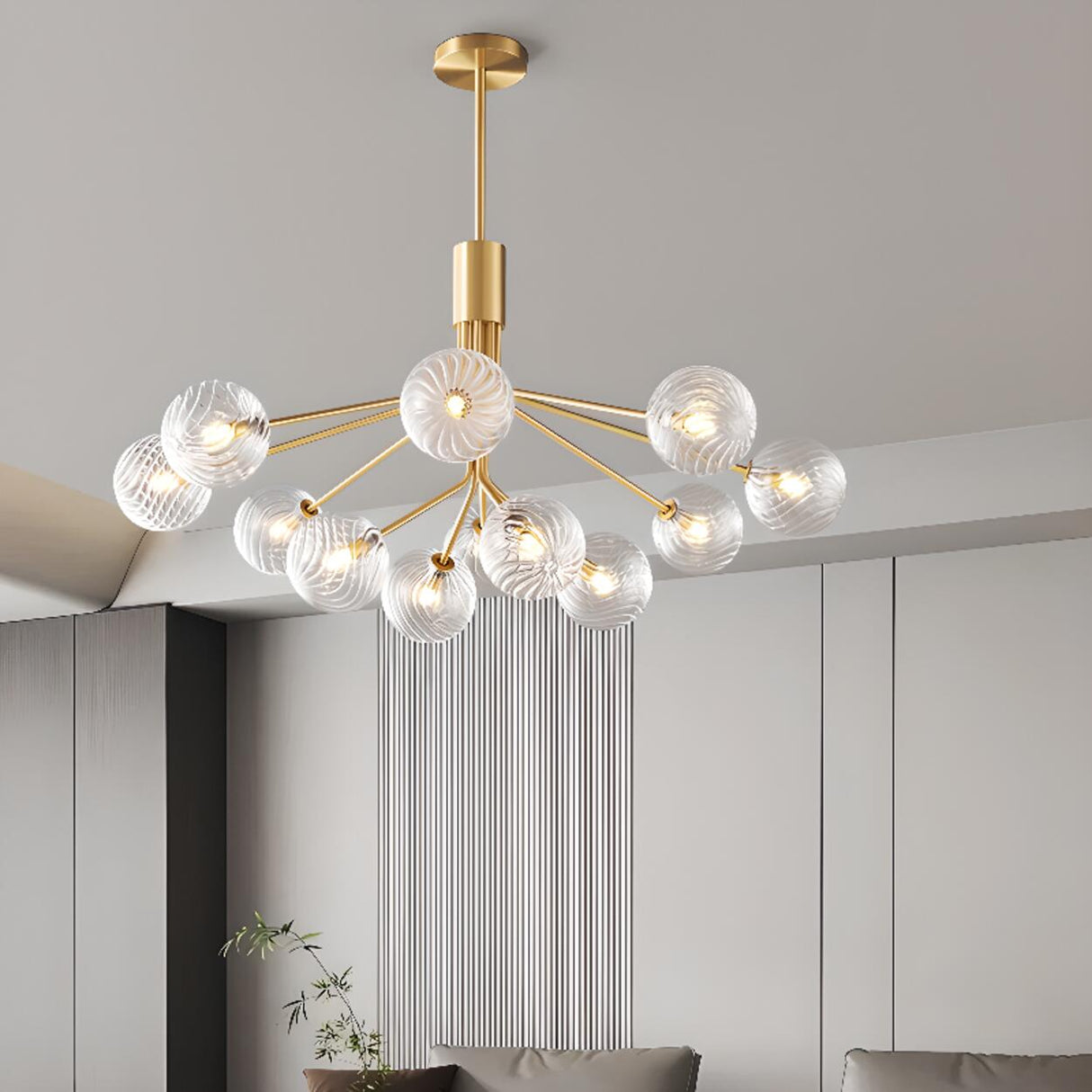 Modern Sputnik Globe Chandelier Adjustable Height Image - 8
