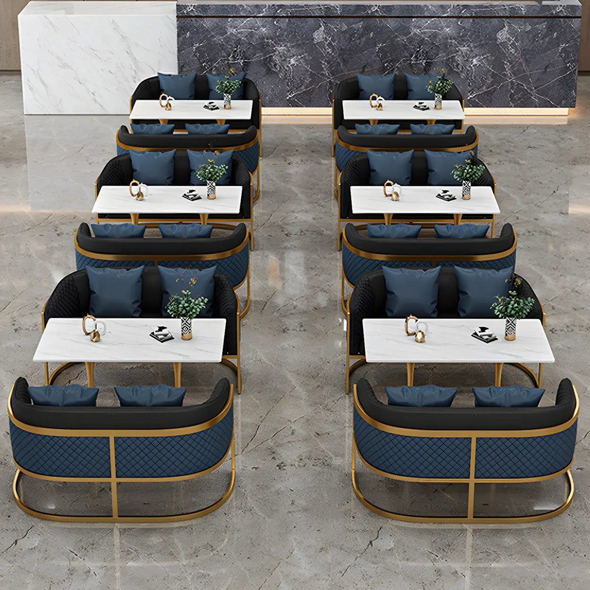 Modern Square Stone Scratch Resistant White Dining Table Image - 13