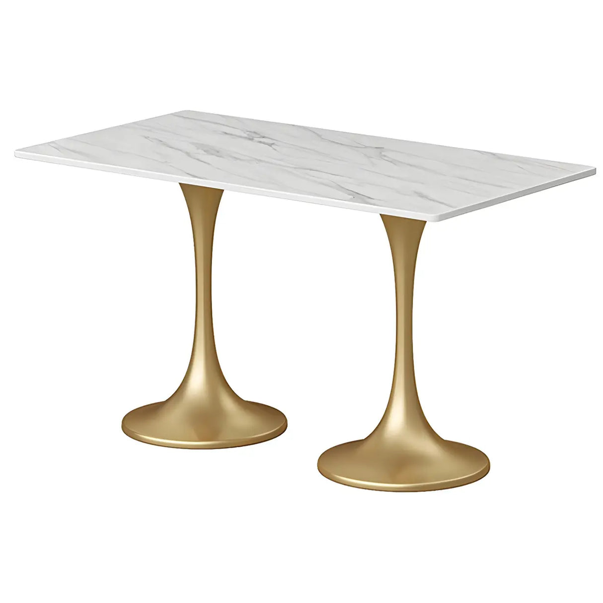 Modern Square Stone Scratch Resistant White Dining Table Image - 2