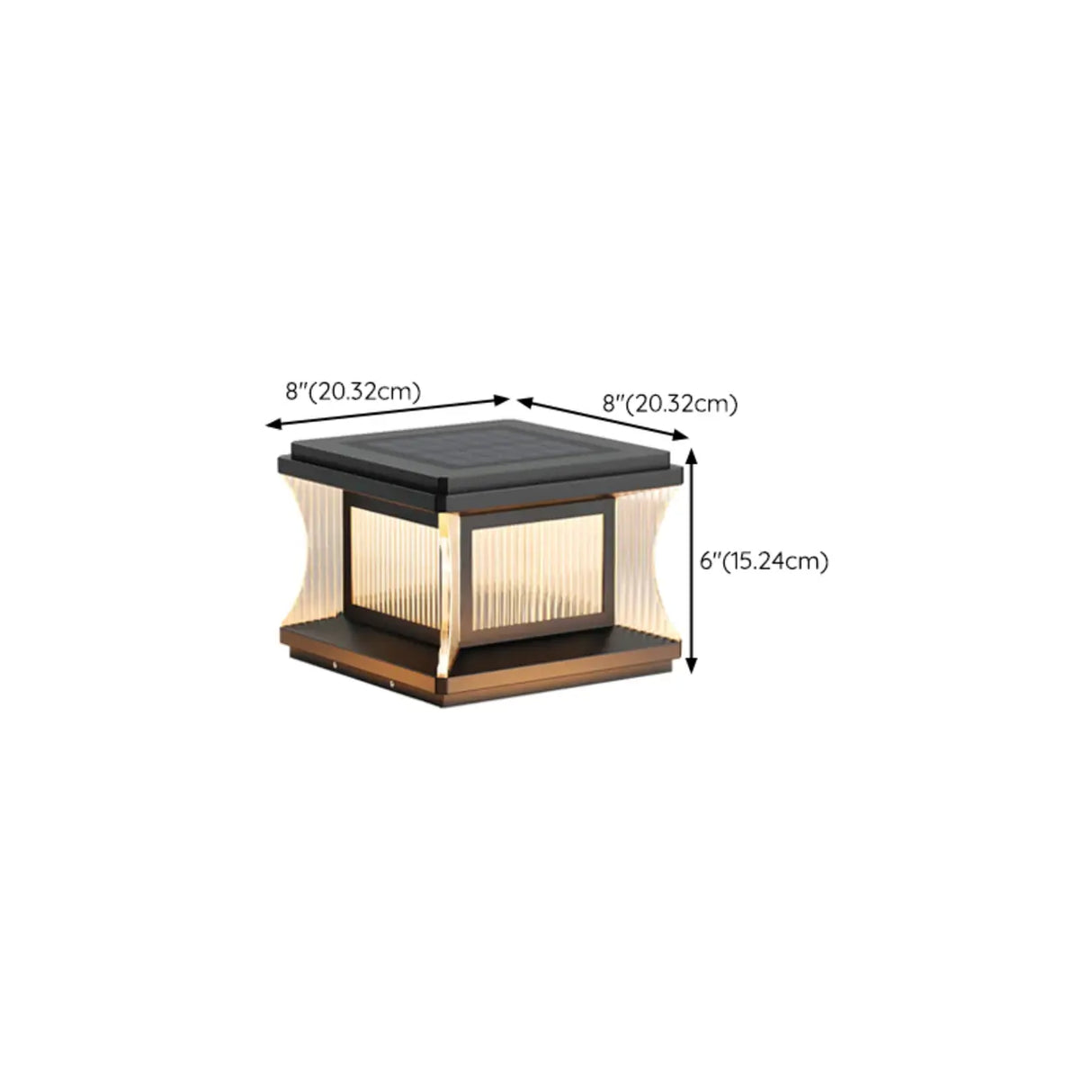 Modern Square Waterproof Solar Outdoor Pillar Light
