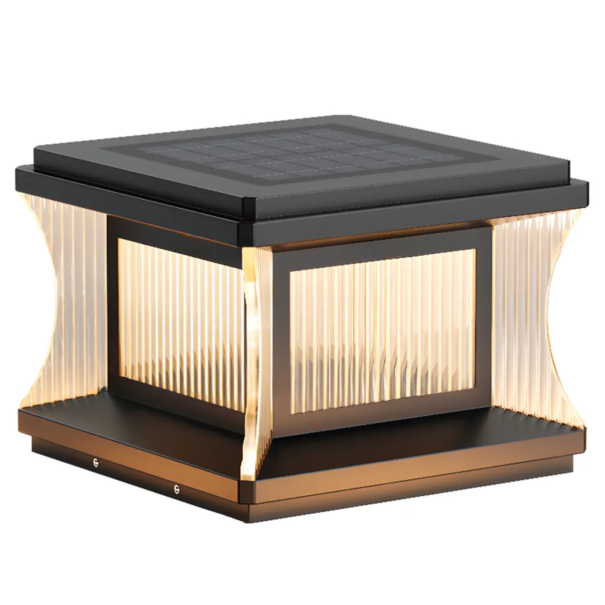 Modern Square Waterproof Solar Outdoor Pillar Light Image - 6