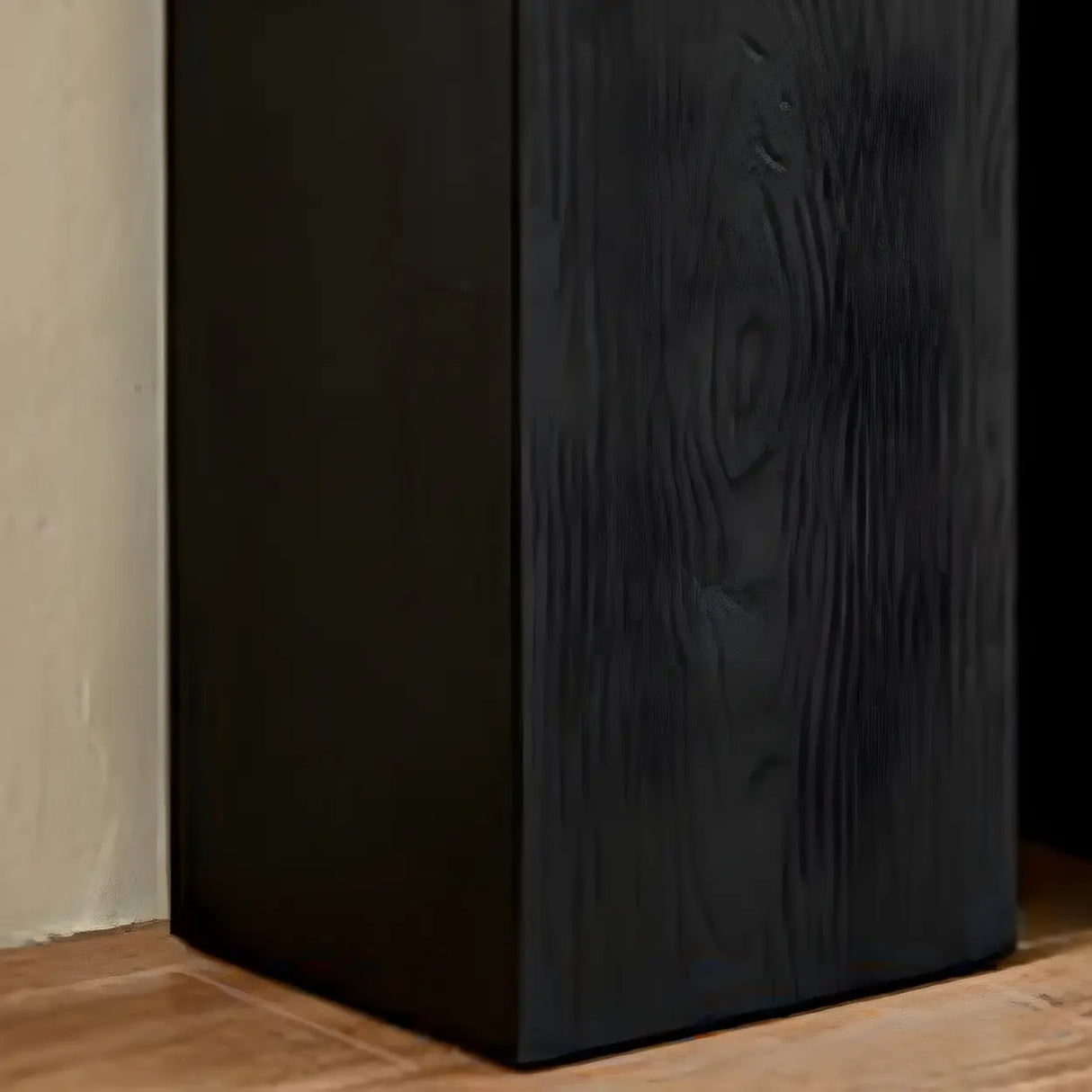 Modern Square Wood Black Brown Floor Plant Stand Image - 14