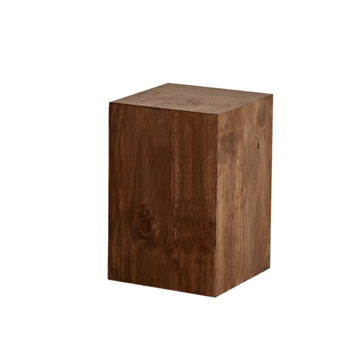 Modern Square Wood Black Brown Floor Plant Stand Image - 2