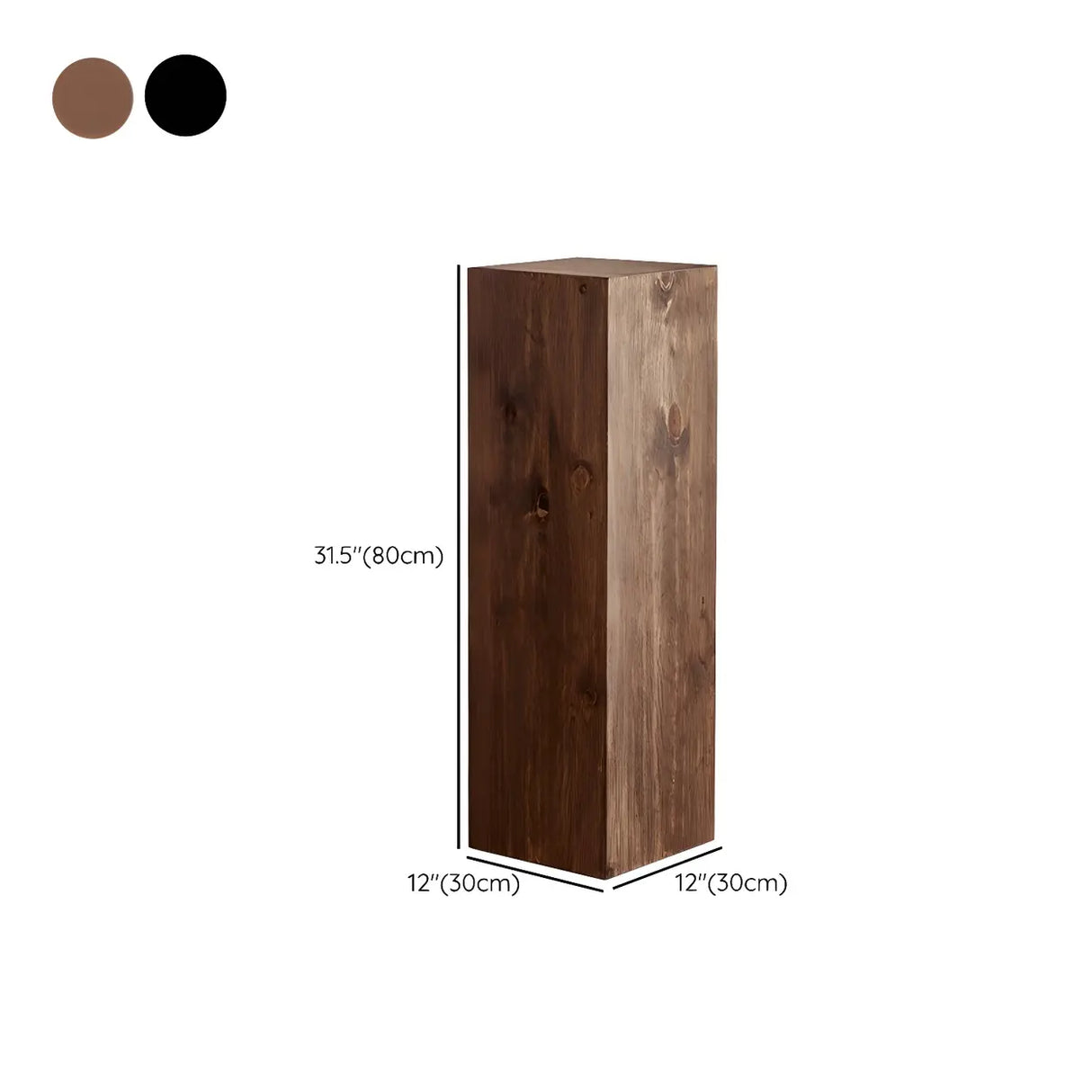 Modern Square Wood Black Brown Floor Plant Stand Image - 24