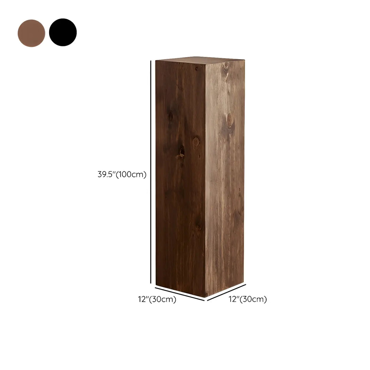 Modern Square Wood Black Brown Floor Plant Stand Image - 25