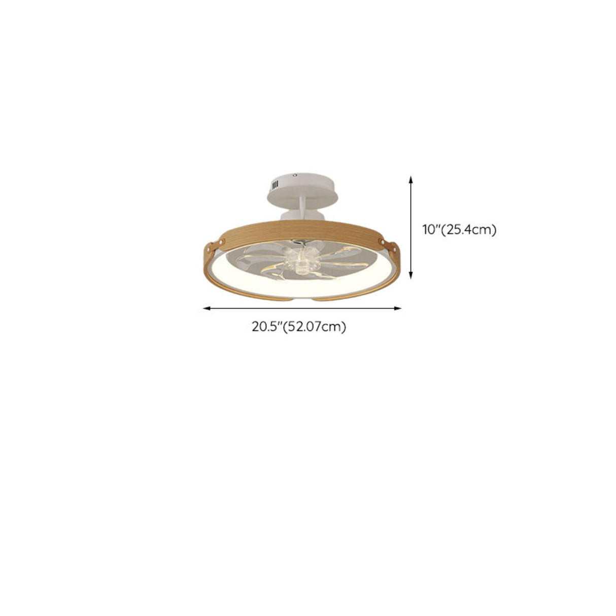 Modern Square Wood Geometric Ceiling Fan with LED Light